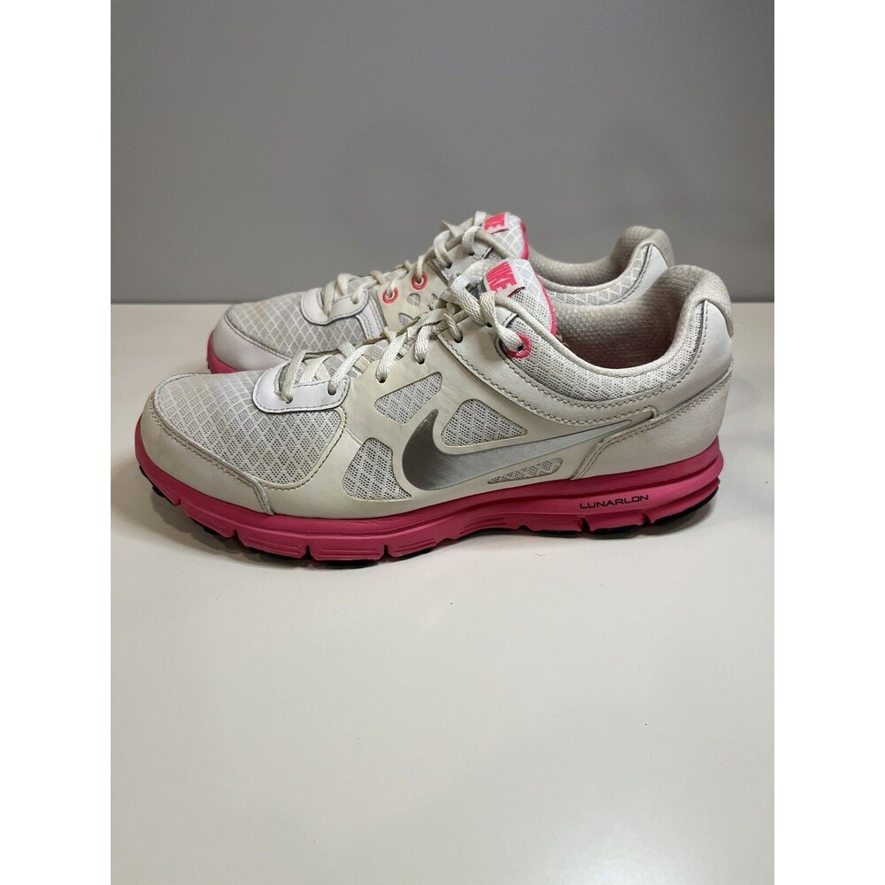 Nike Lunar Forever Women's Size 8.5 Shoes White Pink Running Sneakers 488164-100